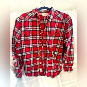 Lucky Brand Red Flannel Shirt size medium